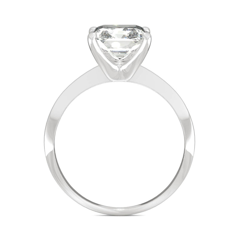 2.21 CTW DEW Asscher Moissanite Engagement Ring in 14K White Gold