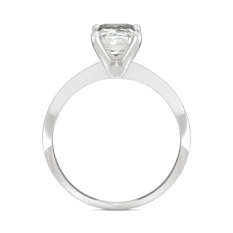 2.52 CTW DEW Emerald Moissanite Engagement Ring in 14K White Gold