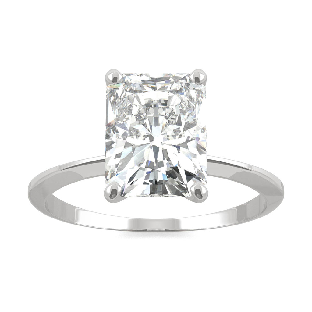 2.70 CTW DEW Radiant Solitaire Engagement Ring 14K White Gold