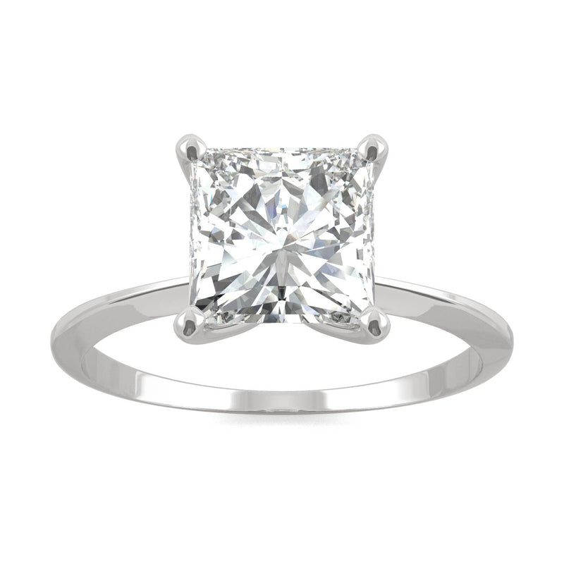 1.92 CTW DEW Square Moissanite Engagement Ring in 14K White Gold