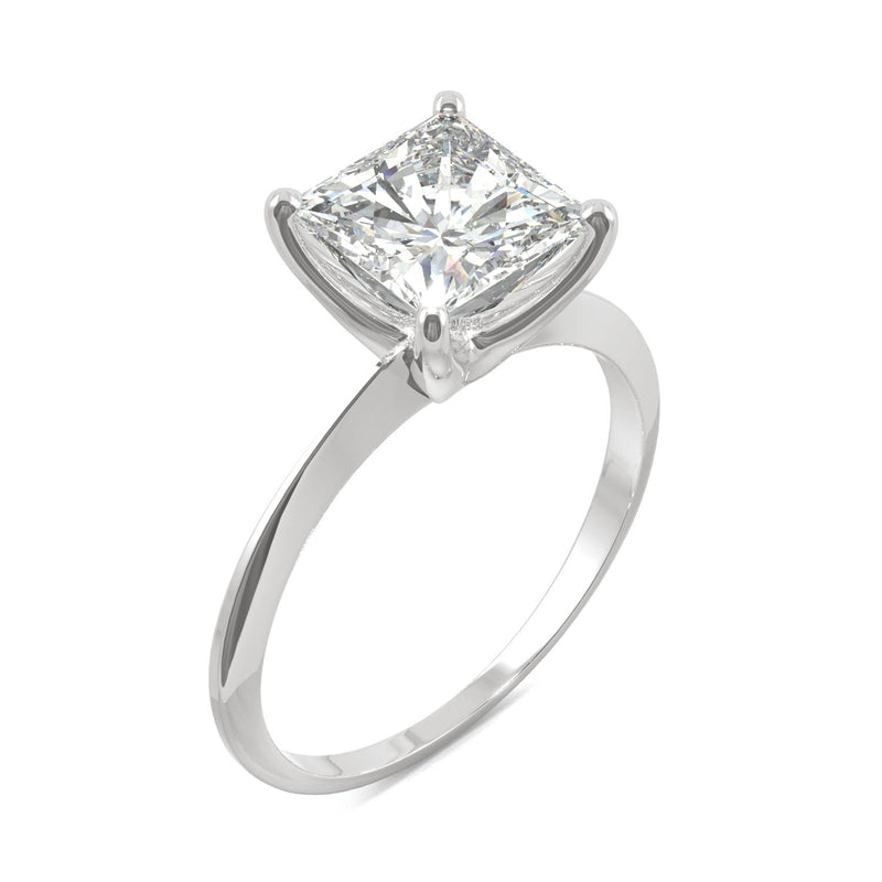 1.92 CTW DEW Square Moissanite Engagement Ring in 14K White Gold