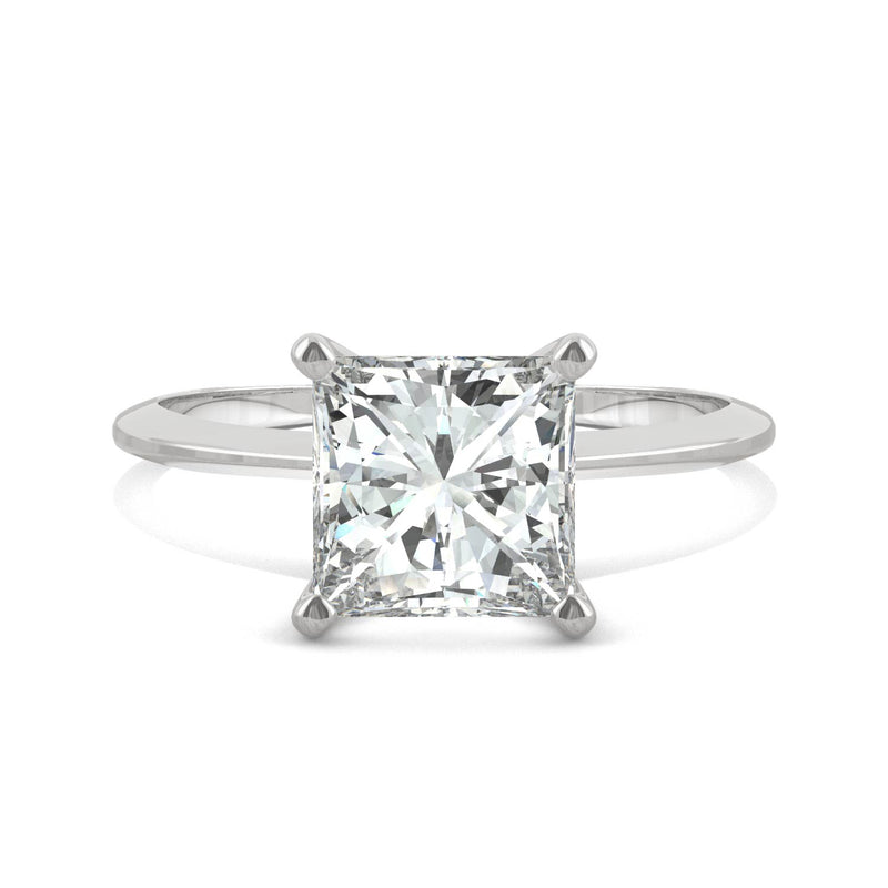 1.92 CTW DEW Square Moissanite Engagement Ring in 14K White Gold