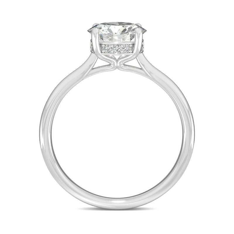 1.58 CTW DEW Round Moissanite Engagement Ring in 14K White Gold