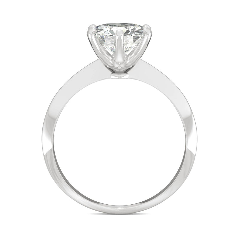 1.90 CTW DEW Round Moissanite Engagement Ring in 14K White Gold