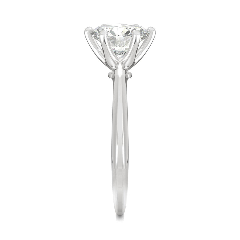 1.90 CTW DEW Round Moissanite Engagement Ring in 14K White Gold
