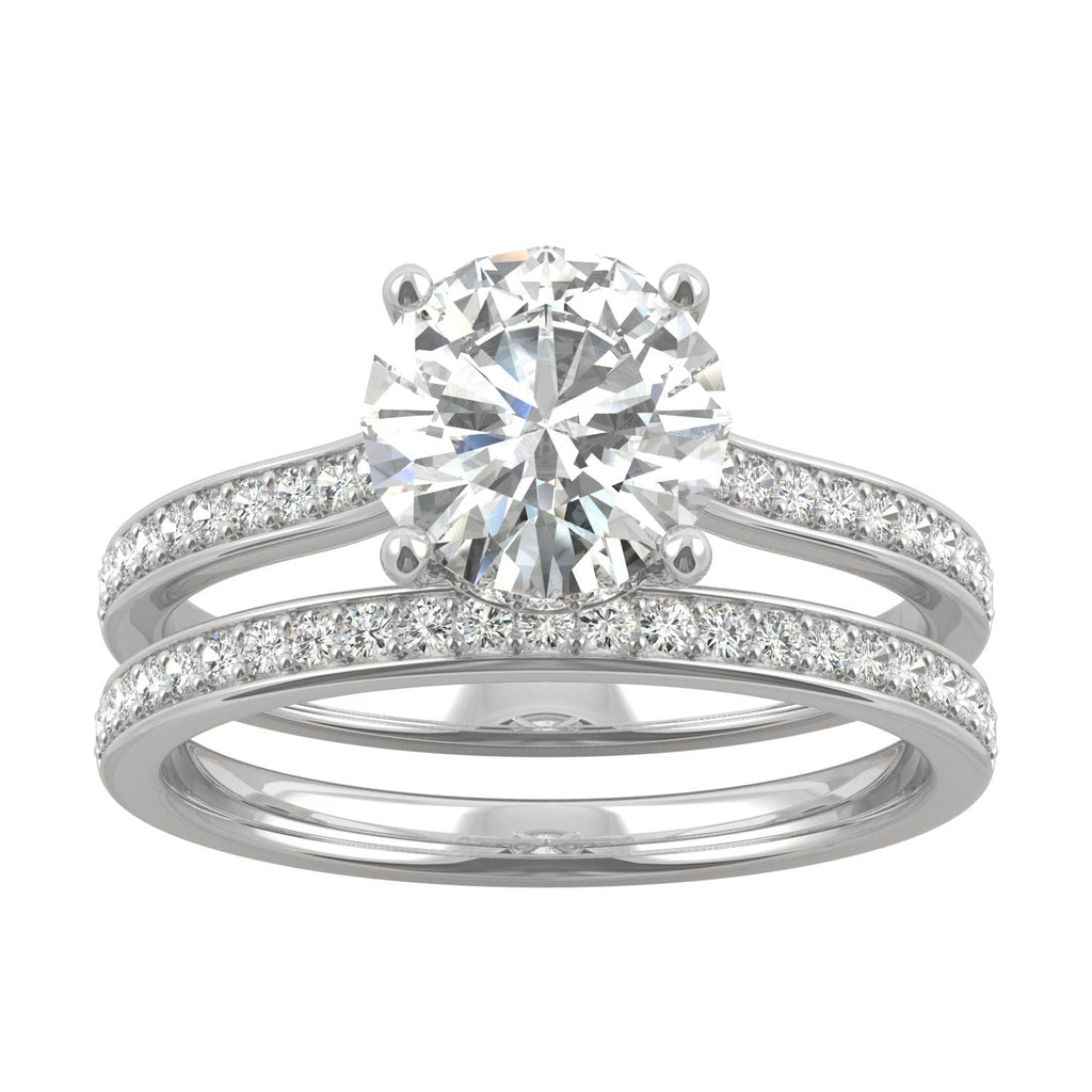 1.92 CTW DEW Round Bridal Set 14K White Gold