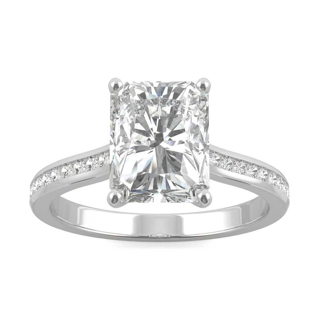 Cathedral Set 3.94 TCW Radiant Cut Colorless Moissanite 