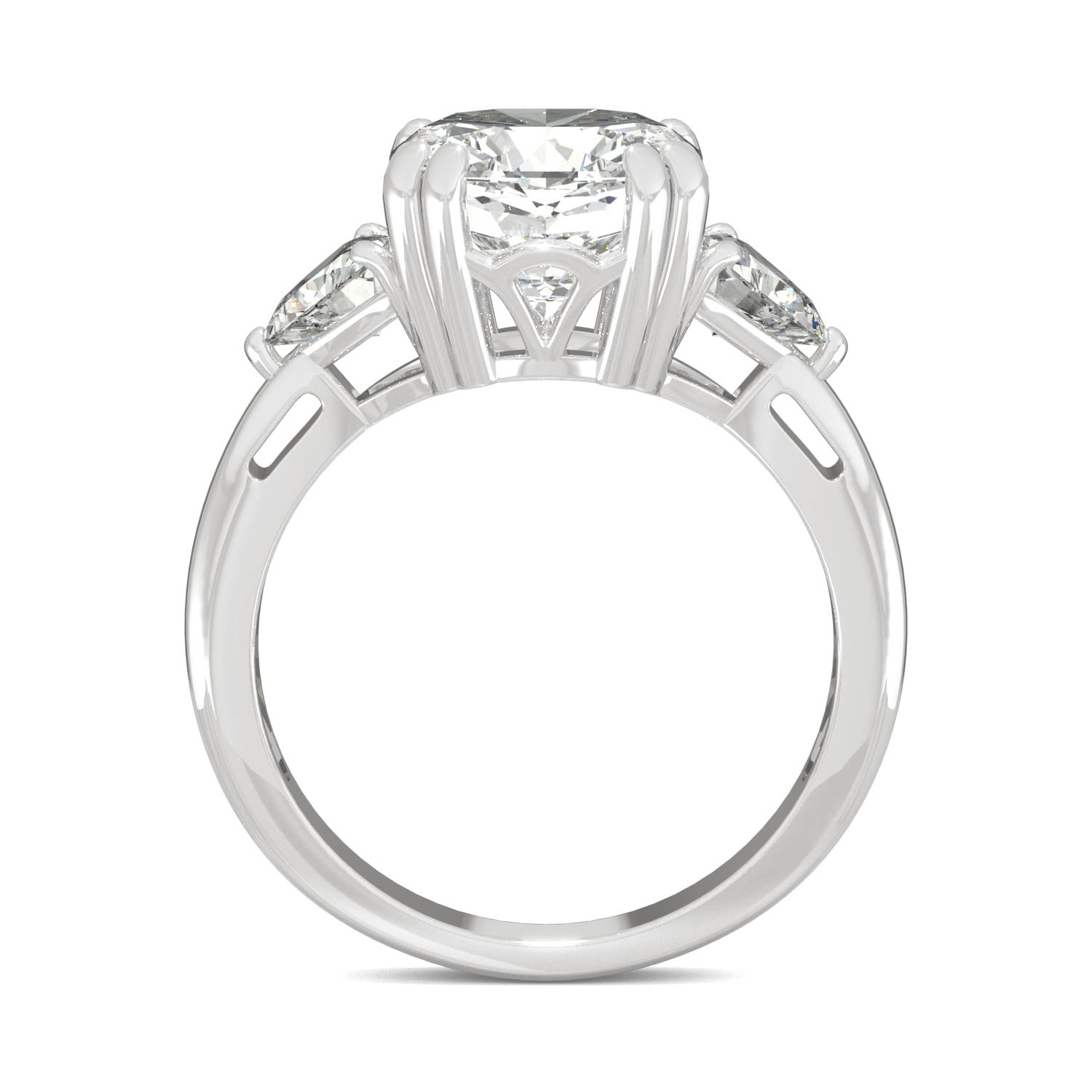 5.00 CTW DEW Cushion Moissanite Engagement Ring in 14K White Gold