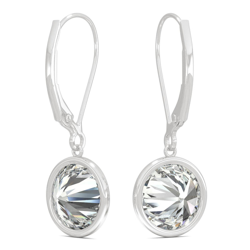 3.80 CTW DEW Round Moissanite Solitaire Earrings in 14K White Gold