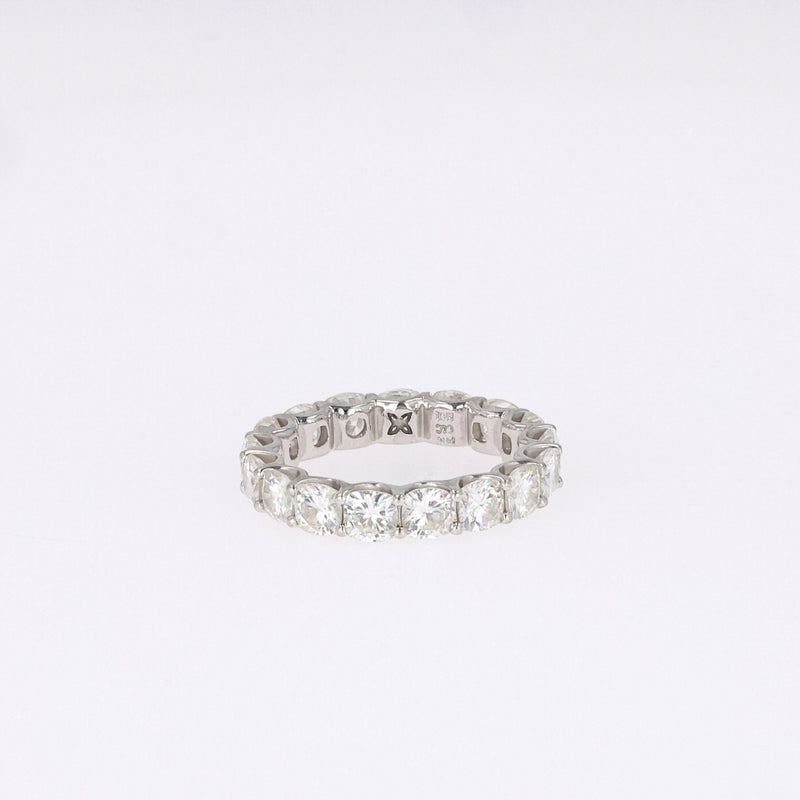 4.18 CTW DEW Cushion Near-Colorless Moissanite Band in 14K White Gold