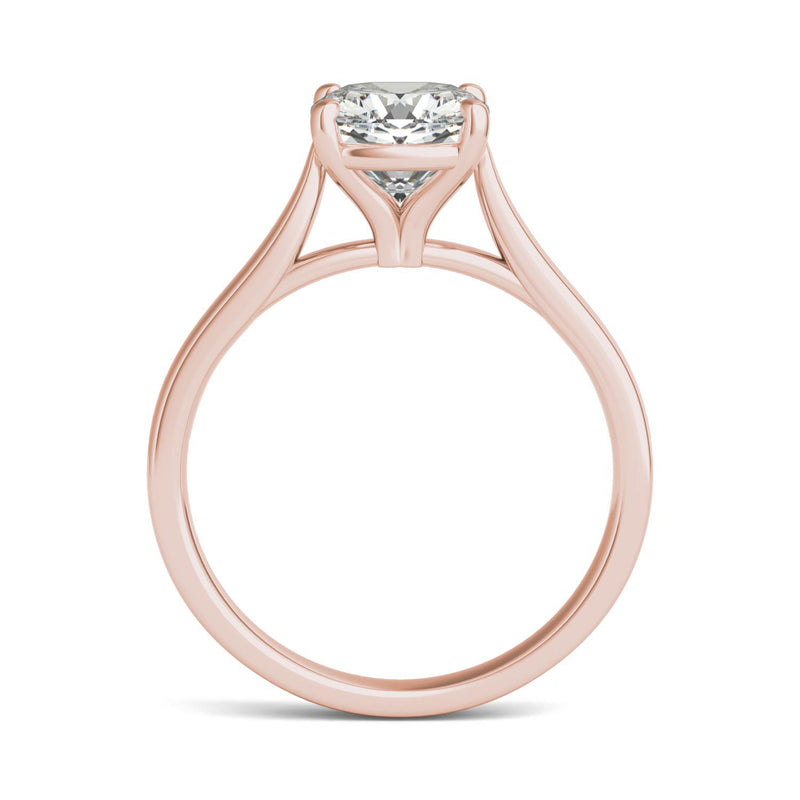 2.00 CTW DEW Cushion Moissanite Engagement Ring in 14K Rose Gold