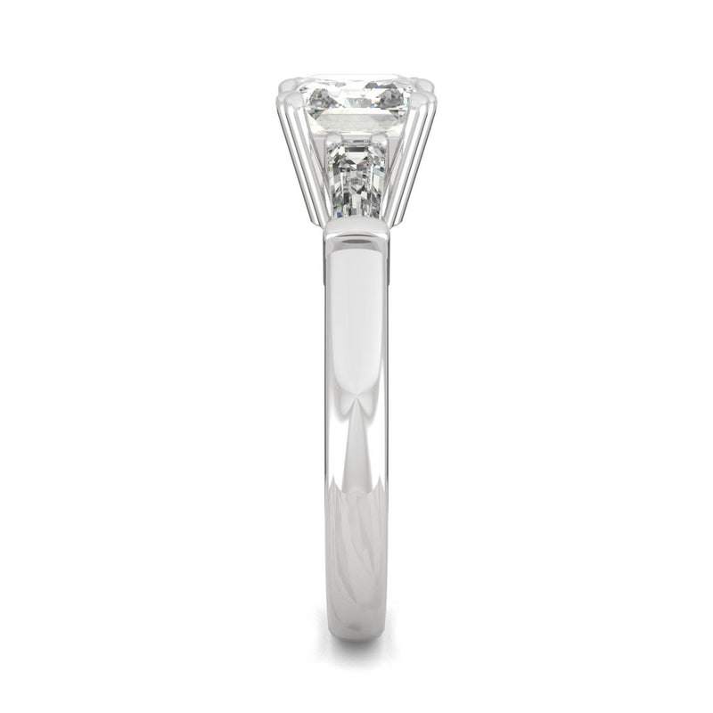 1.67 CTW DEW Asscher Moissanite Basket Ring in 14K White Gold