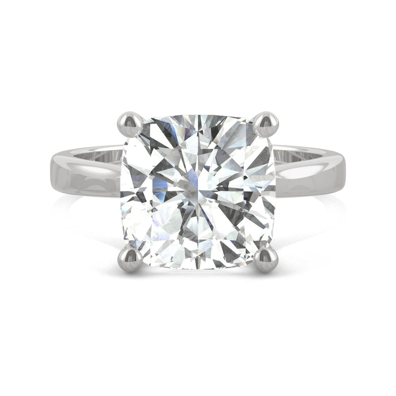 4.20 CTW DEW Cushion Moissanite Engagement Ring in 14K White Gold