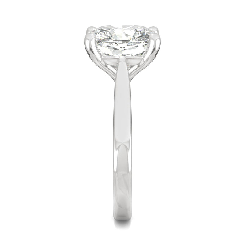 4.20 CTW DEW Cushion Moissanite Engagement Ring in 14K White Gold