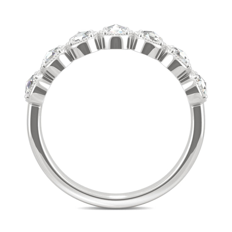 0.42 CTW DEW Round Moissanite Seven Stone Ring in 14K White Gold