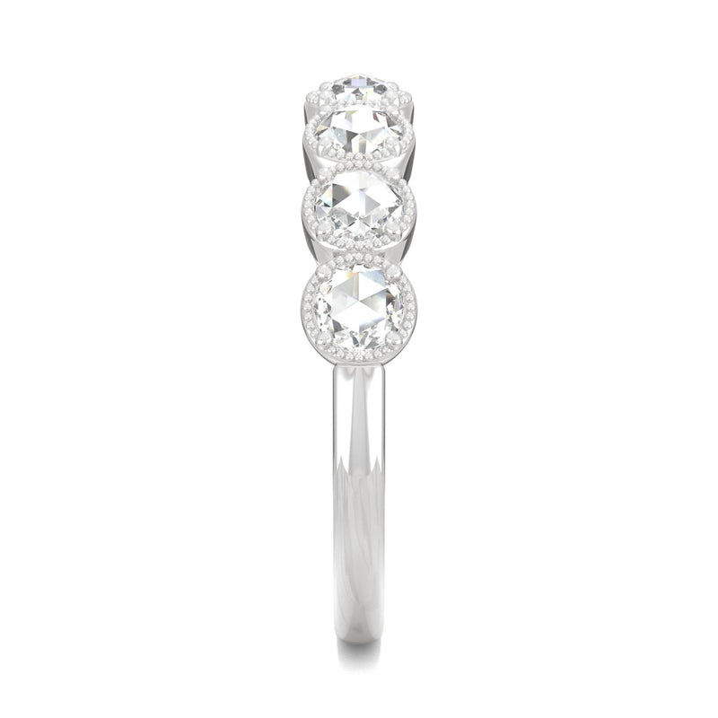 0.42 CTW DEW Round Moissanite Seven Stone Ring in 14K White Gold