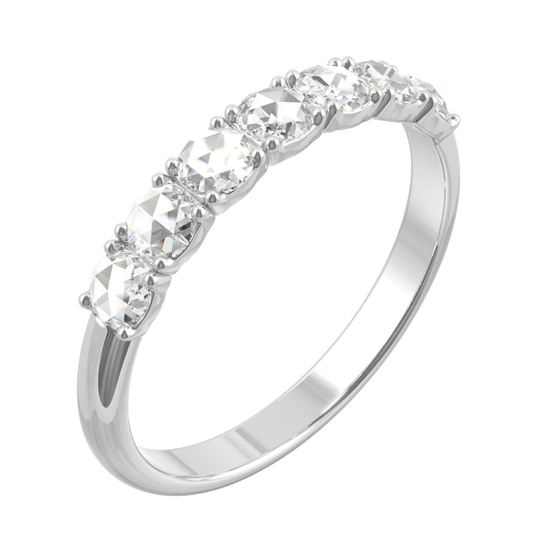 0.42 CTW DEW Round Moissanite Seven Stone Ring in 14K White Gold