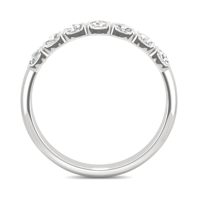 0.42 CTW DEW Round Moissanite Seven Stone Ring in 14K White Gold