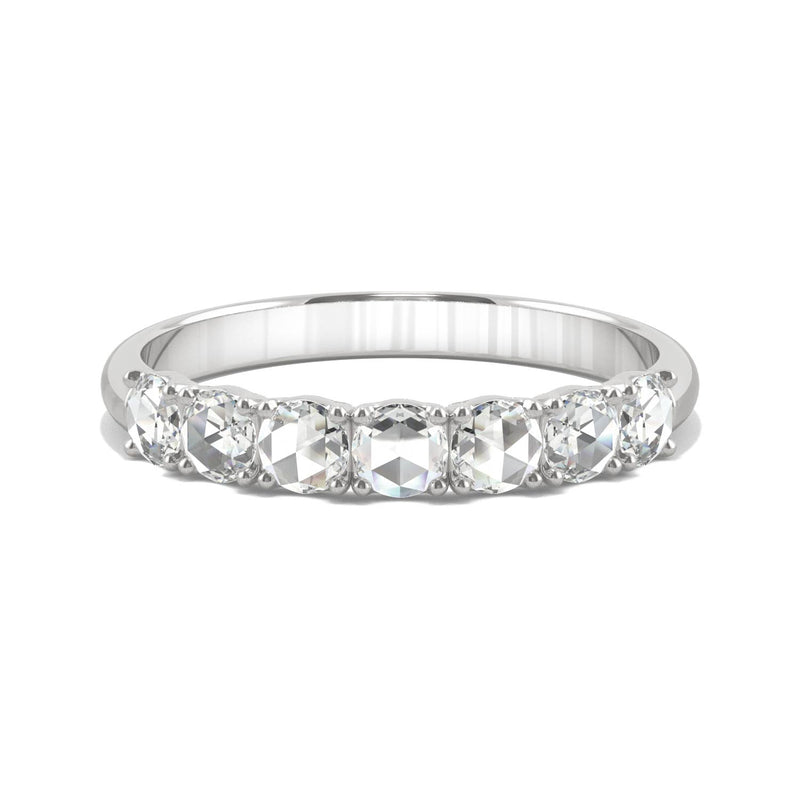 0.42 CTW DEW Round Moissanite Seven Stone Ring in 14K White Gold