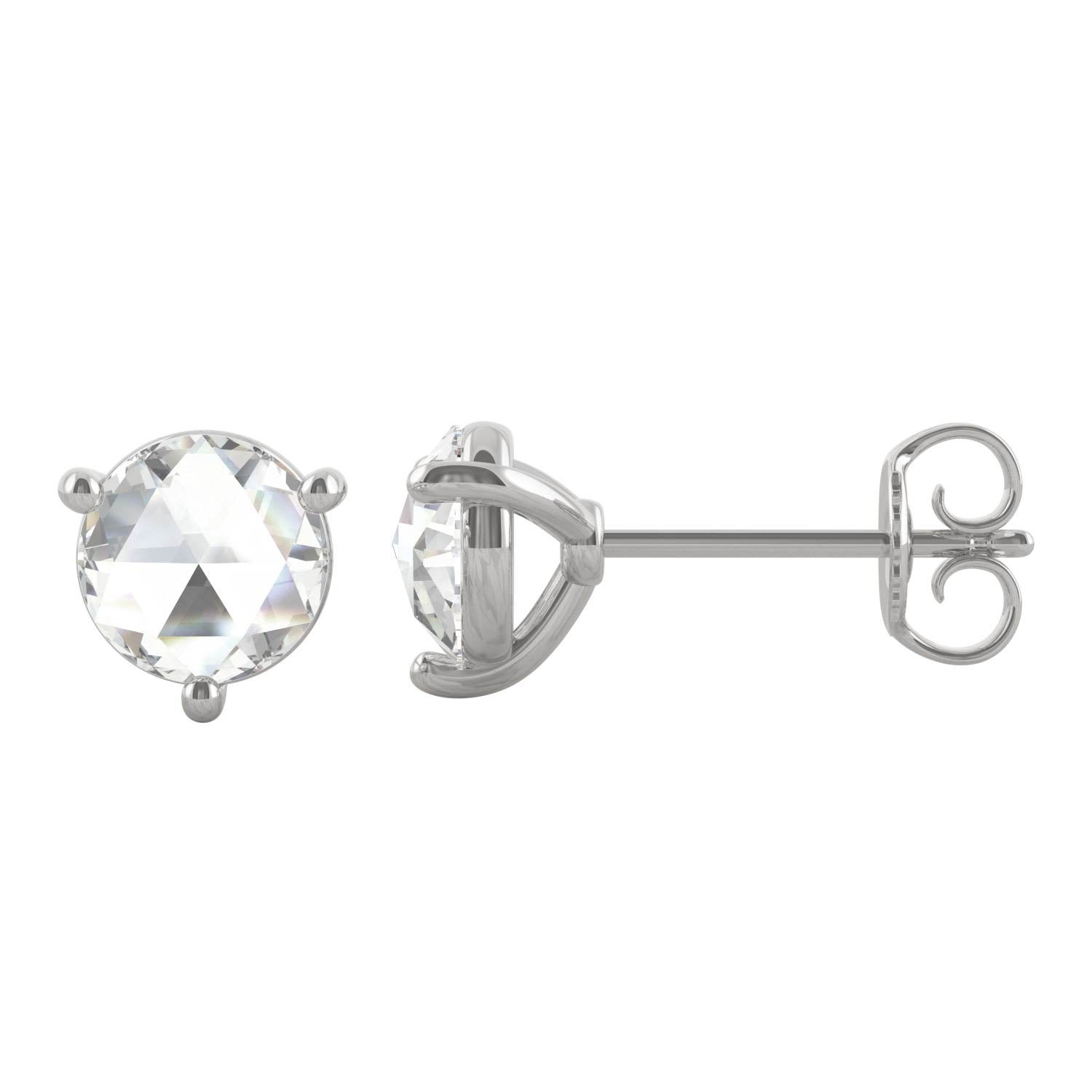 0.52 CTW DEW Round Moissanite Stud Earrings in 14K White Gold