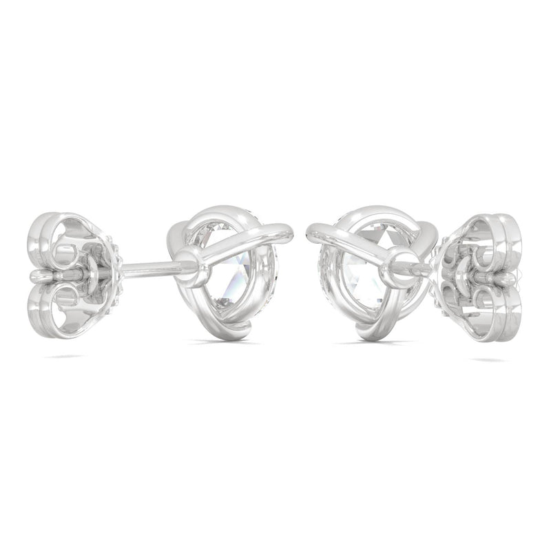 0.52 CTW DEW Round Moissanite Stud Earrings in 14K White Gold