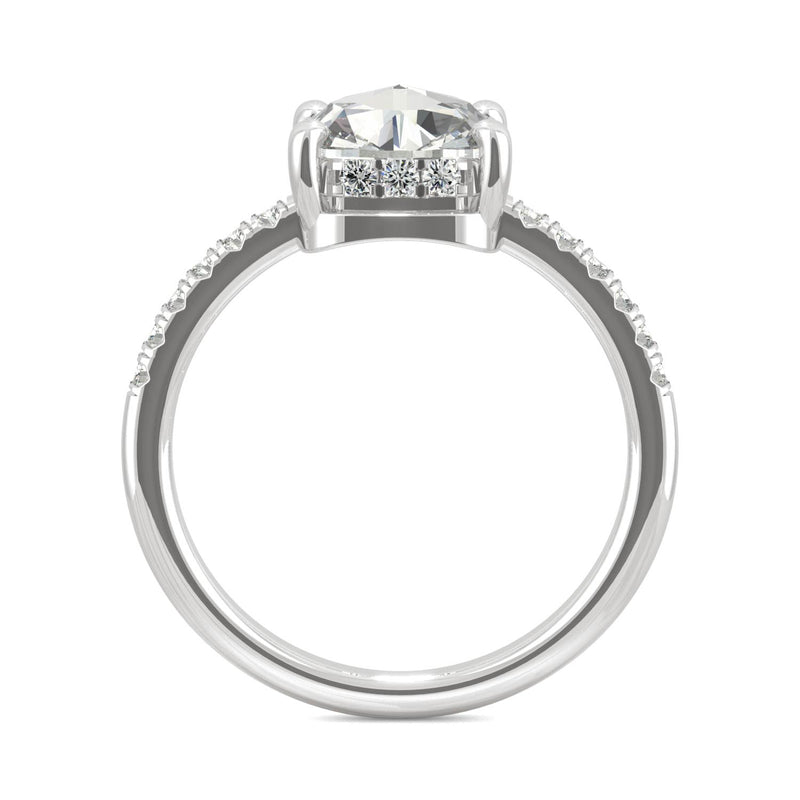 1.64 CTW DEW Cushion Moissanite Engagement Ring in 14K White Gold
