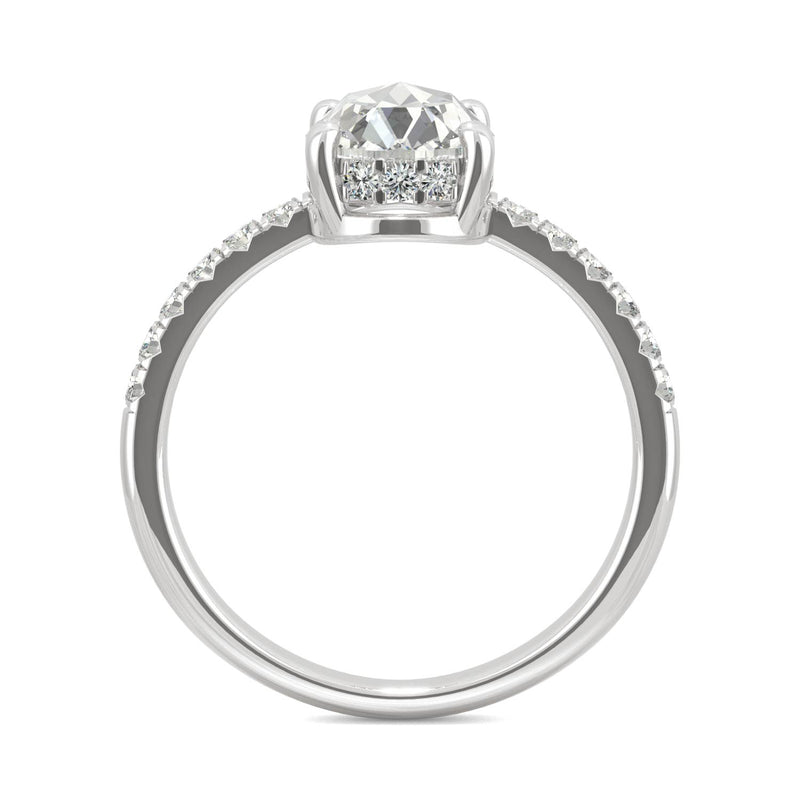 1.66 CTW DEW Rectangular Cushion Moissanite Engagement Ring in 14K White Gold