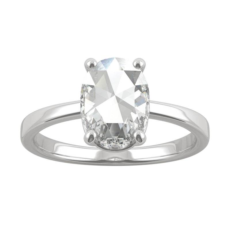1.26 CTW DEW Oval Moissanite Halo Ring in 14K White Gold