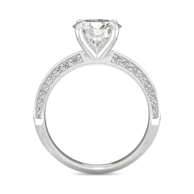2.26 CTW DEW Round Moissanite Engagement Ring in 14K White Gold