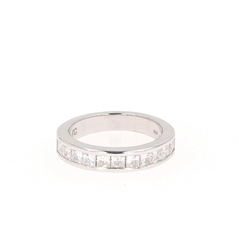 0.84 CTW DEW Square Near-Colorless Moissanite Anniversary Band in 14K White Gold