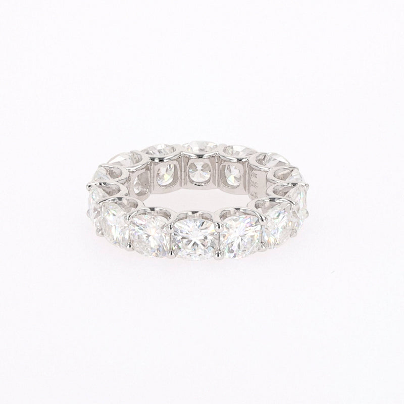 8.50 CTW DEW Cushion Near-Colorless Moissanite Eternity Ring in 14K White Gold