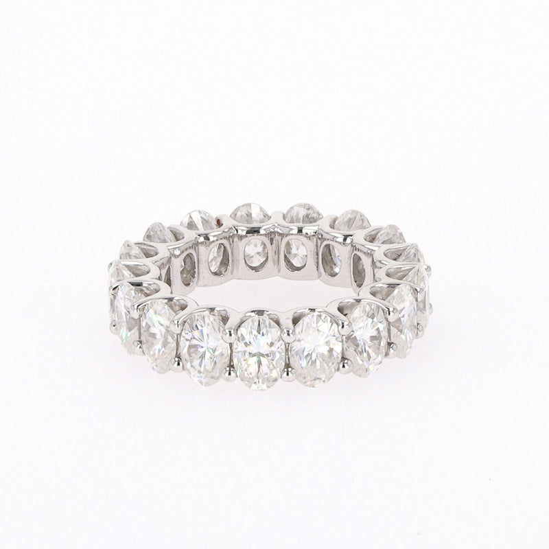 9.00 CTW DEW Oval Near-Colorless Moissanite Eternity Ring in 14K White Gold