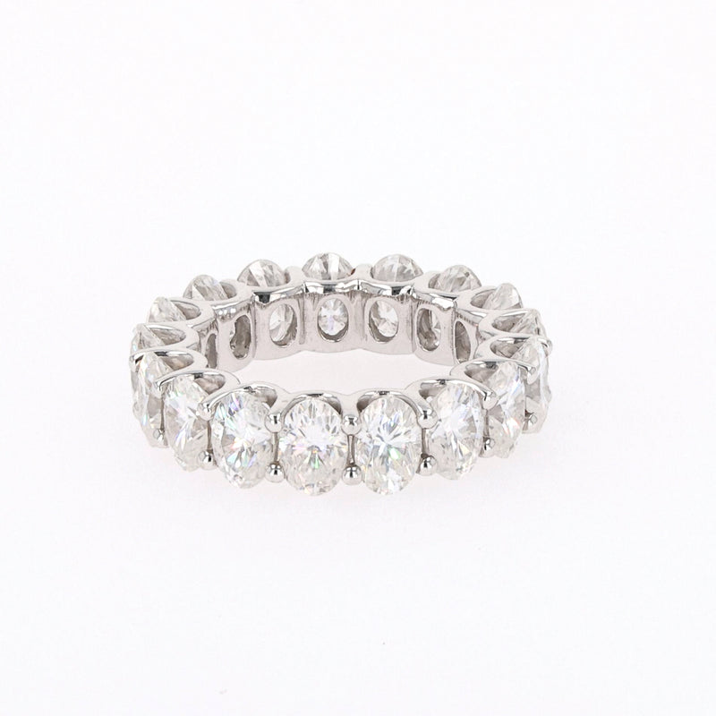 9.00 CTW DEW Oval Near-Colorless Moissanite Eternity Ring in 14K White Gold