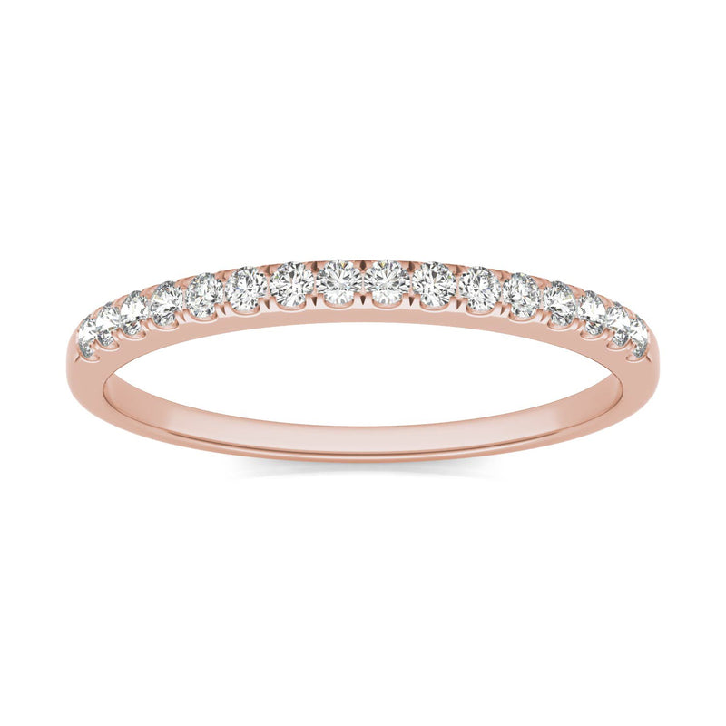 0.16 CTW DEW Round Moissanite Anniversary Band in 14K Rose Gold