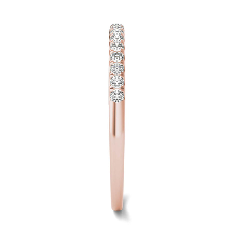 0.16 CTW DEW Round Moissanite Anniversary Band in 14K Rose Gold