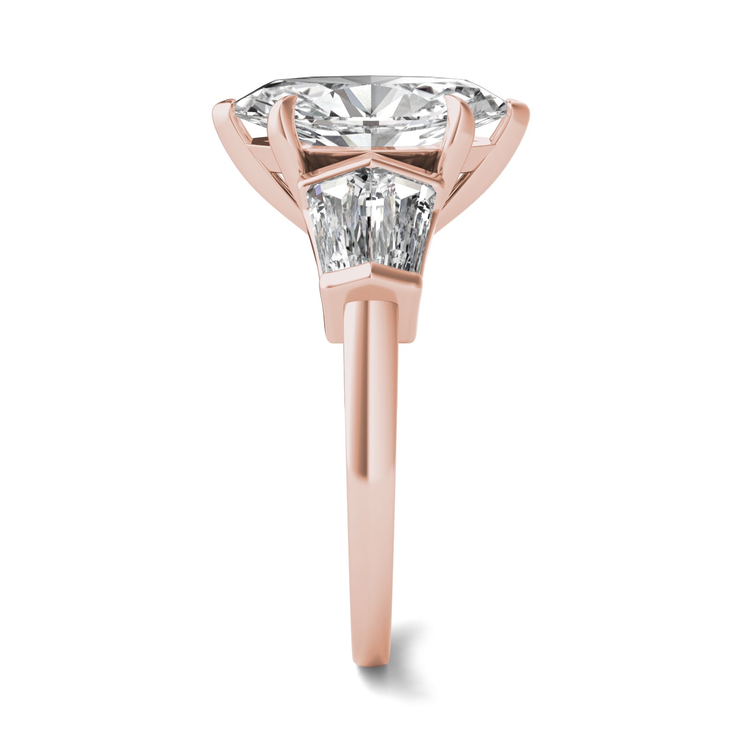 3.36 CTW DEW Marquise Moissanite Five Stone Ring in 14K Rose Gold