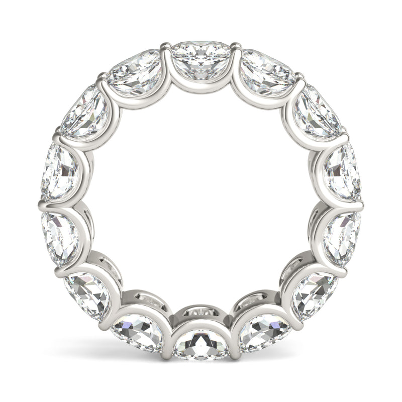 8.40 CTW DEW Cushion Moissanite Eternity Band in 14K White Gold