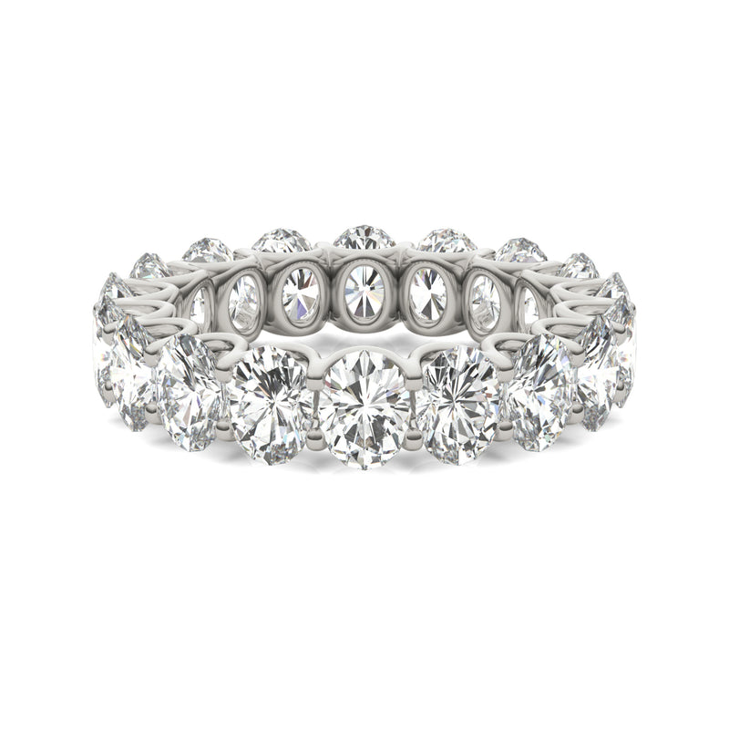 8.50 CTW DEW Oval Moissanite Eternity Band in 14K White Gold