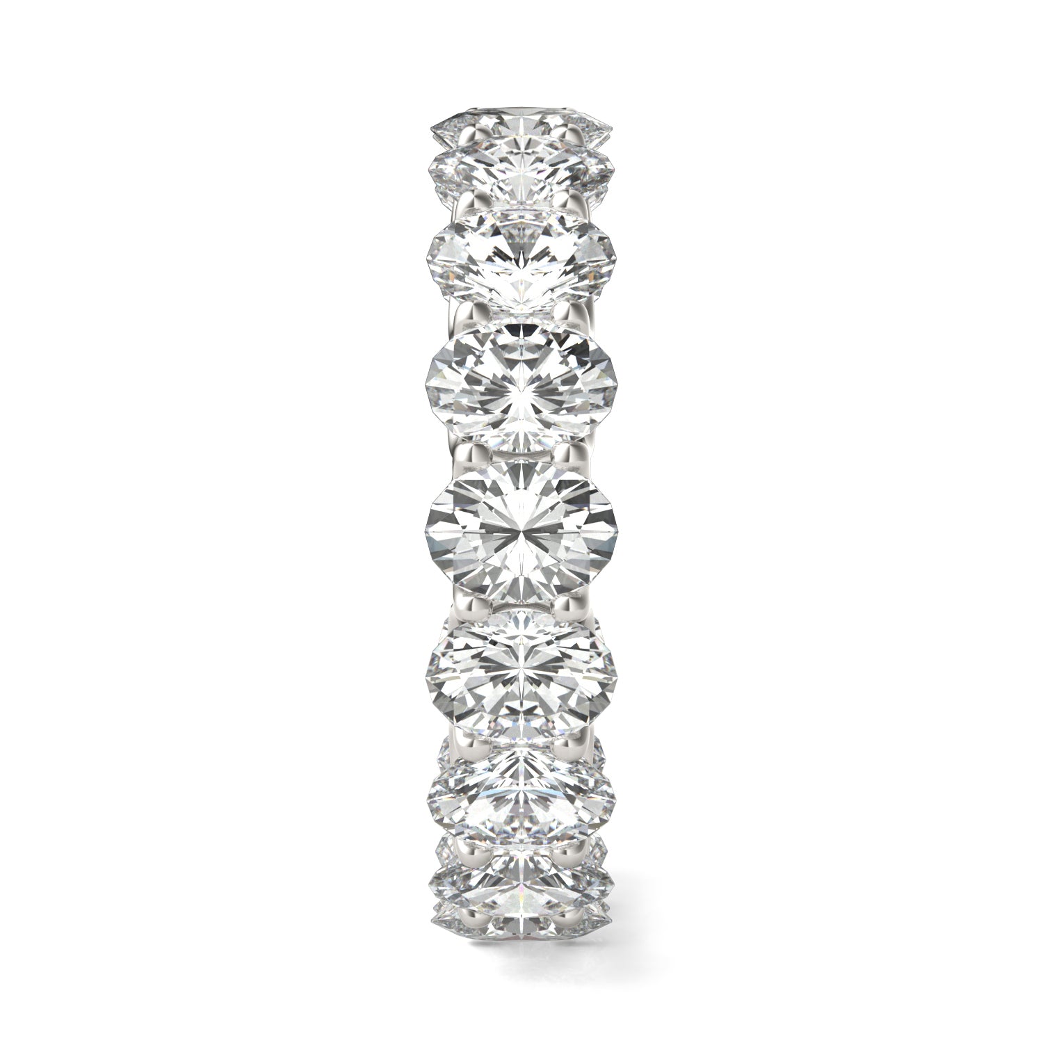 8.50 CTW DEW Oval Moissanite Eternity Band in 14K White Gold