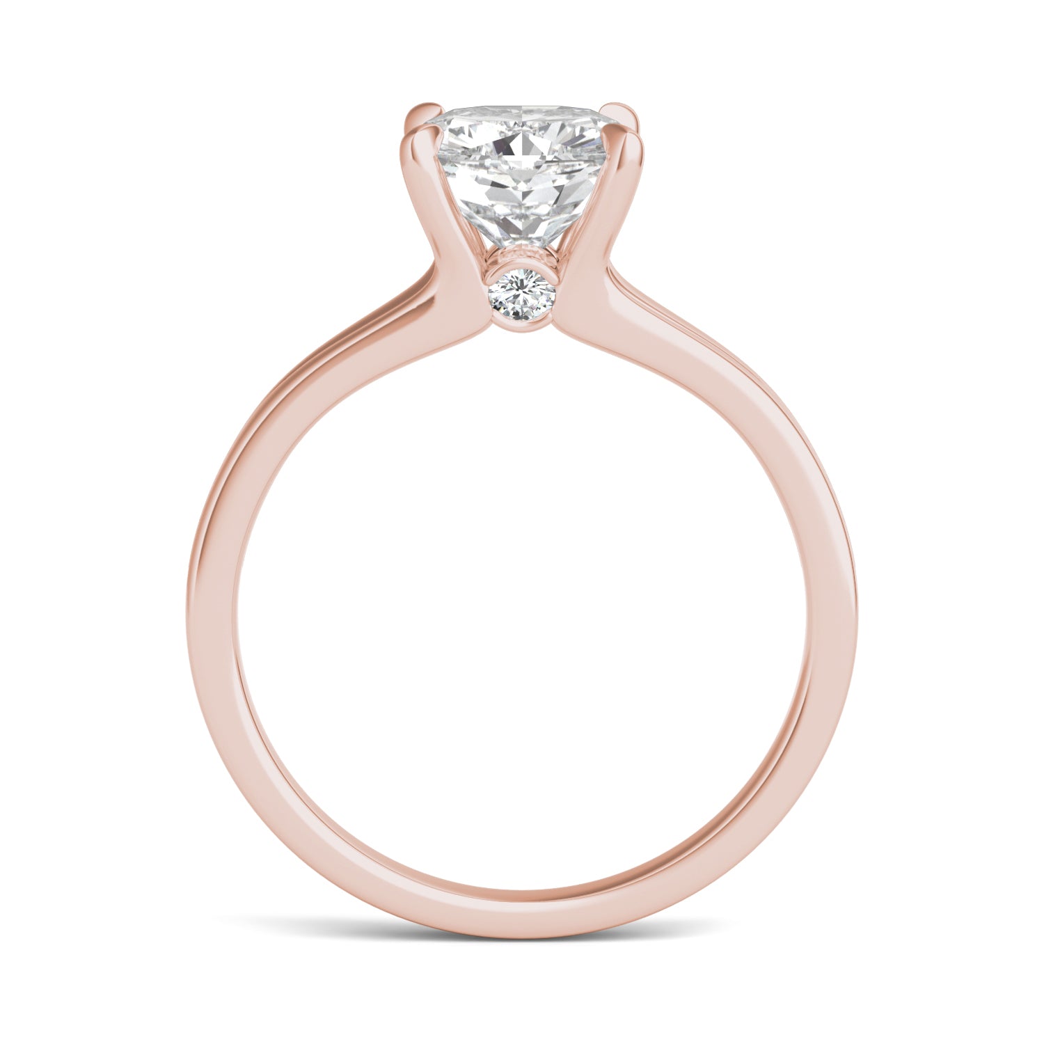 2.06 CTW DEW Cushion Moissanite Accented Ring in 14K Rose Gold