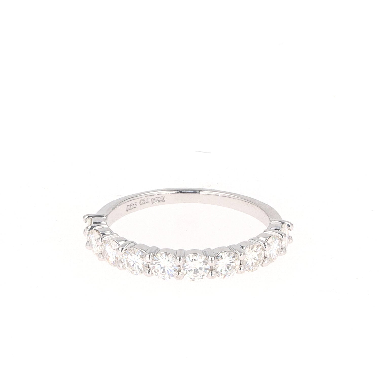 1.00 CTW DEW Round Moissanite Classic Band in Sterling Silver
