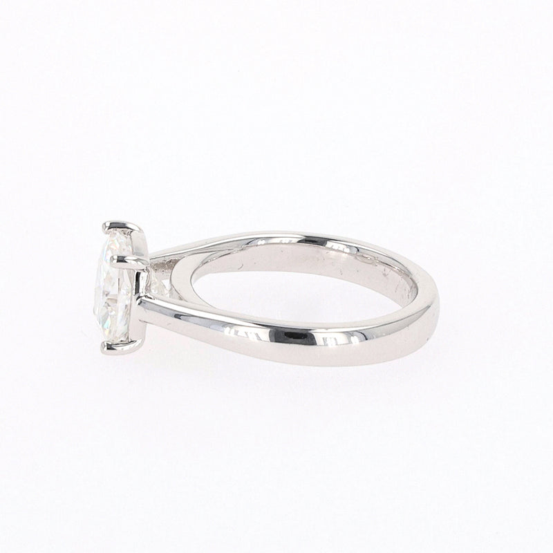 2.80 CTW DEW Cushion Moissanite Four Prong Solitaire Engagement Ring in Sterling Silver
