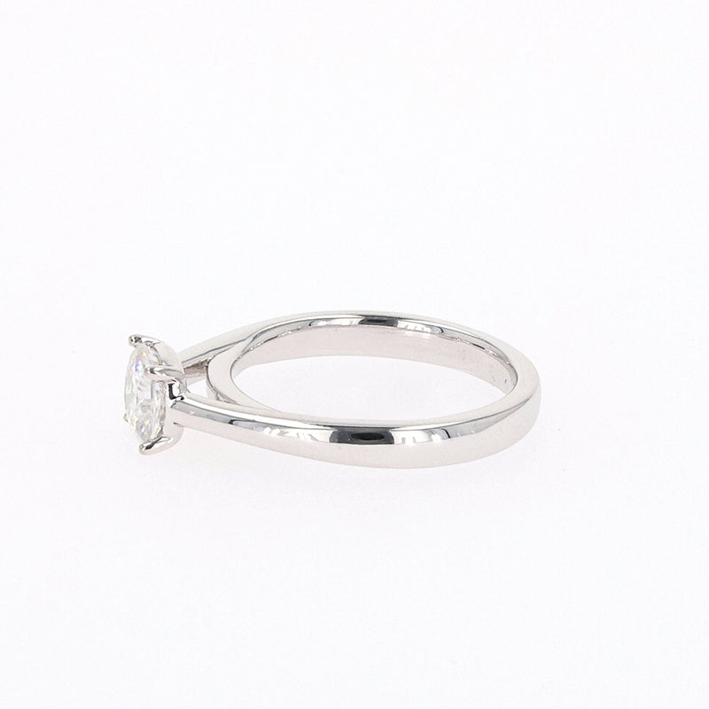 1.10 CTW DEW Cushion Moissanite Four Prong Solitaire Engagement Ring in Sterling Silver