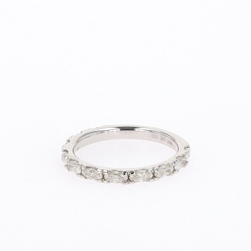 1.10 CTW DEW Oval Moissanite Shared Prong Band in Sterling Silver
