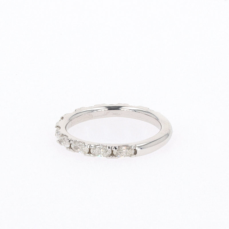 1.10 CTW DEW Oval Moissanite Shared Prong Band in Sterling Silver