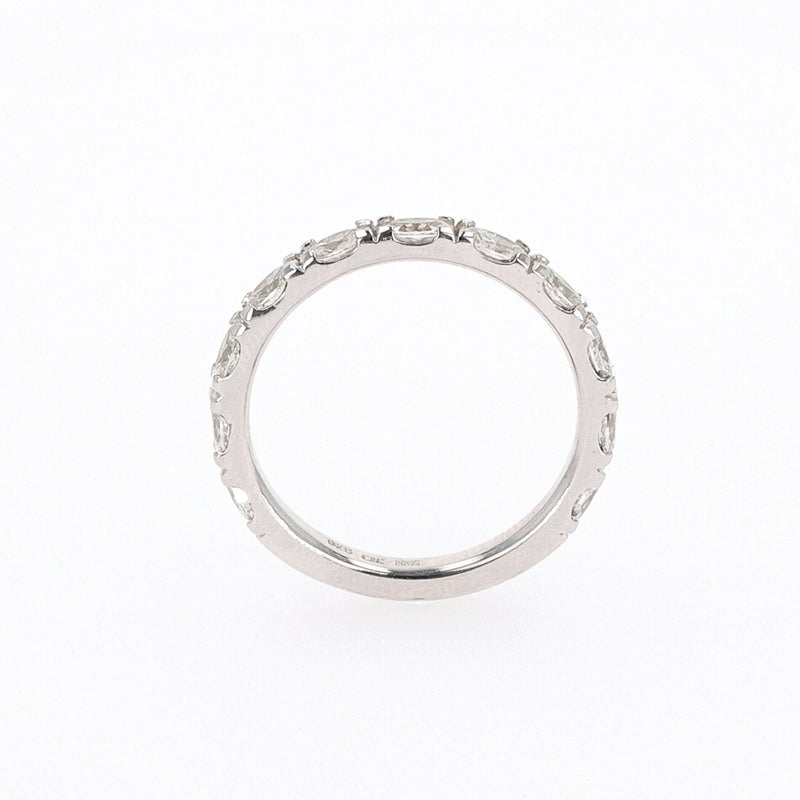 1.10 CTW DEW Oval Moissanite Shared Prong Band in Sterling Silver