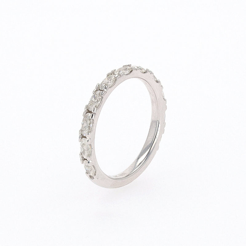 1.10 CTW DEW Oval Moissanite Shared Prong Band in Sterling Silver