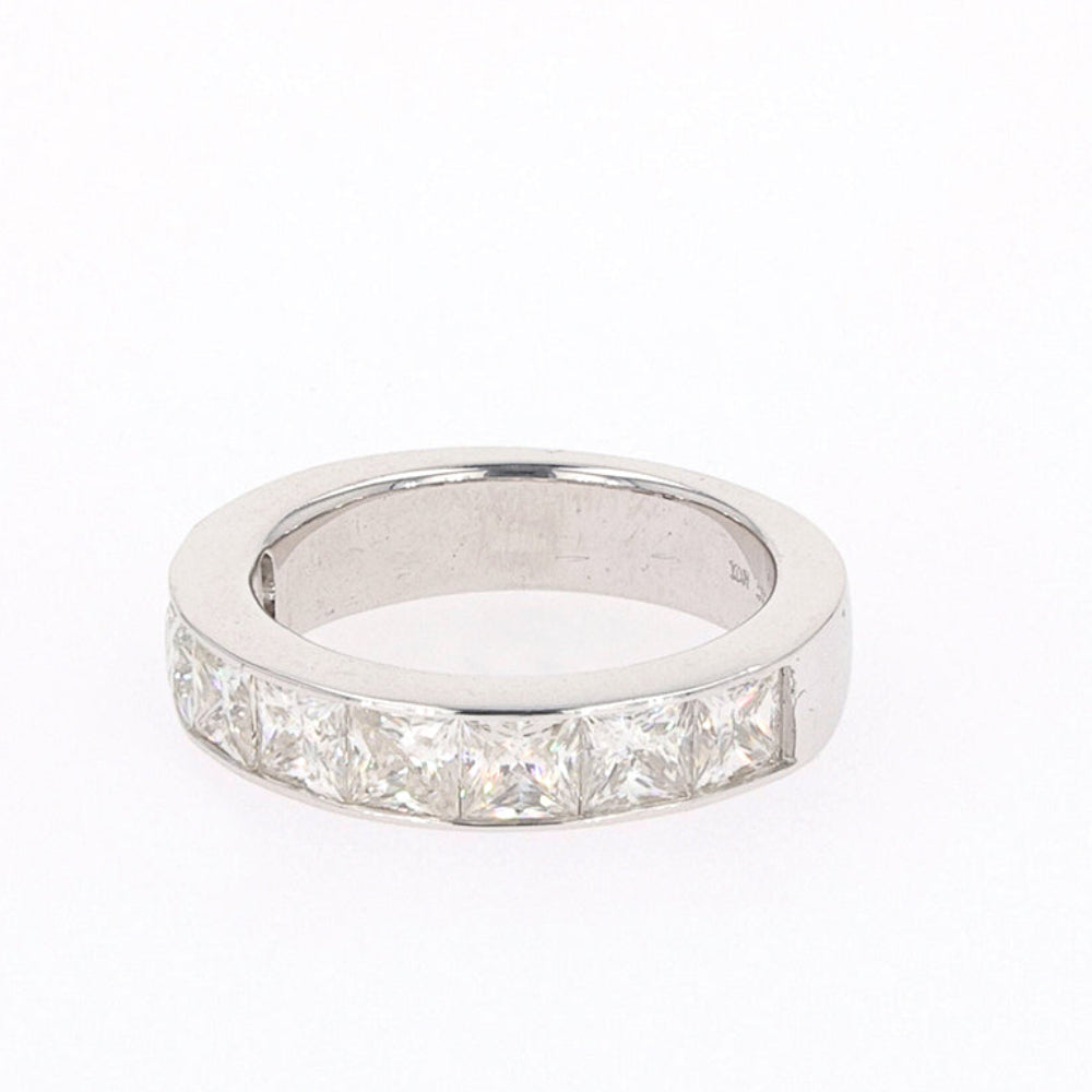2.96 CTW DEW Square Moissanite Channel-Set Band in Sterling Silver