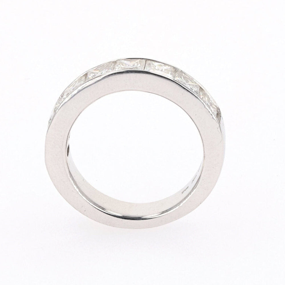 2.96 CTW DEW Square Moissanite Channel-Set Band in Sterling Silver