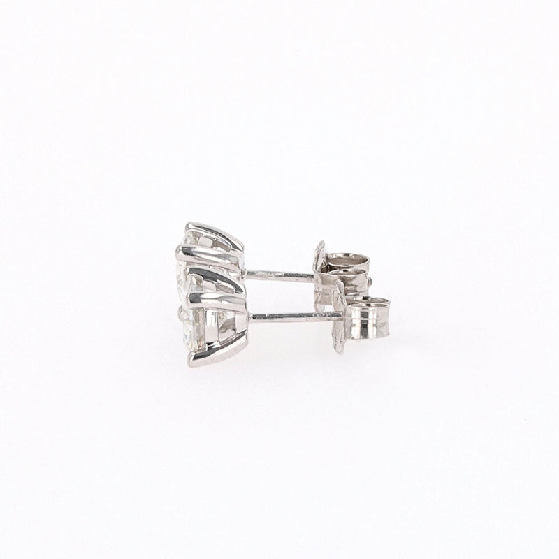 1.20 CTW DEW Round Moissanite Four Prong Stud Earring in Sterling Silver